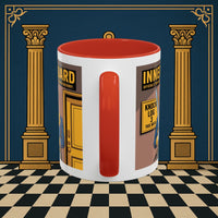 Premium Ready to Go Freemason Design | Accent Coloured 11oz Mug | The Knock Master | Inner Guard - Masonic Mugs