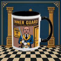 Premium Ready to Go Freemason Design | Accent Coloured 11oz Mug | The Knock Master | Inner Guard - Masonic Mugs