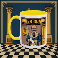Premium Ready to Go Freemason Design | Accent Coloured 11oz Mug | The Knock Master | Inner Guard - Masonic Mugs