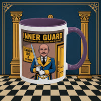 Premium Ready to Go Freemason Design | Accent Coloured 11oz Mug | The Knock Master | Inner Guard - Masonic Mugs