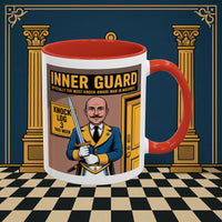 Premium Ready to Go Freemason Design | Accent Coloured 11oz Mug | The Knock Master | Inner Guard - Masonic Mugs