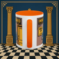 Premium Ready to Go Freemason Design | Accent Coloured 11oz Mug | The Knock Master | Inner Guard - Masonic Mugs