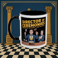 Premium Ready to Go Freemason Design | Accent Coloured 11oz Mug | Toastmaster's Triumph | Director of Ceremonies - Masonic Mugs