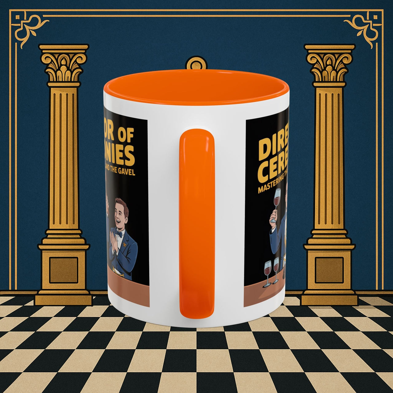 Premium Ready to Go Freemason Design | Accent Coloured 11oz Mug | Toastmaster's Triumph | Director of Ceremonies - Masonic Mugs