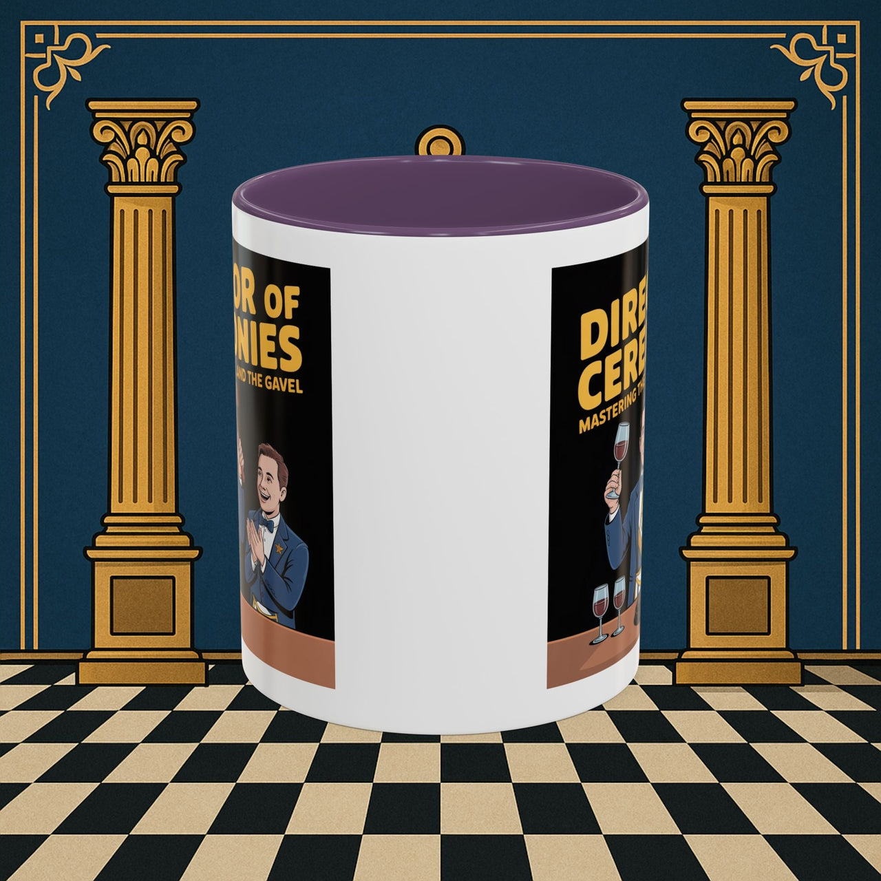 Premium Ready to Go Freemason Design | Accent Coloured 11oz Mug | Toastmaster's Triumph | Director of Ceremonies - Masonic Mugs