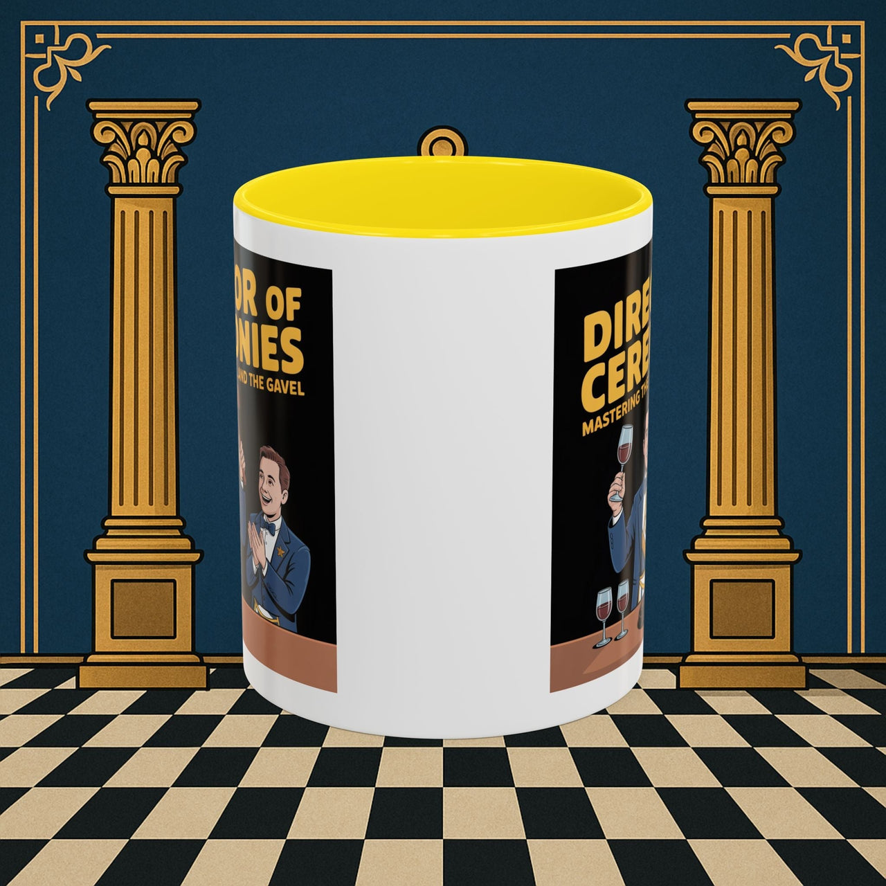 Premium Ready to Go Freemason Design | Accent Coloured 11oz Mug | Toastmaster's Triumph | Director of Ceremonies - Masonic Mugs