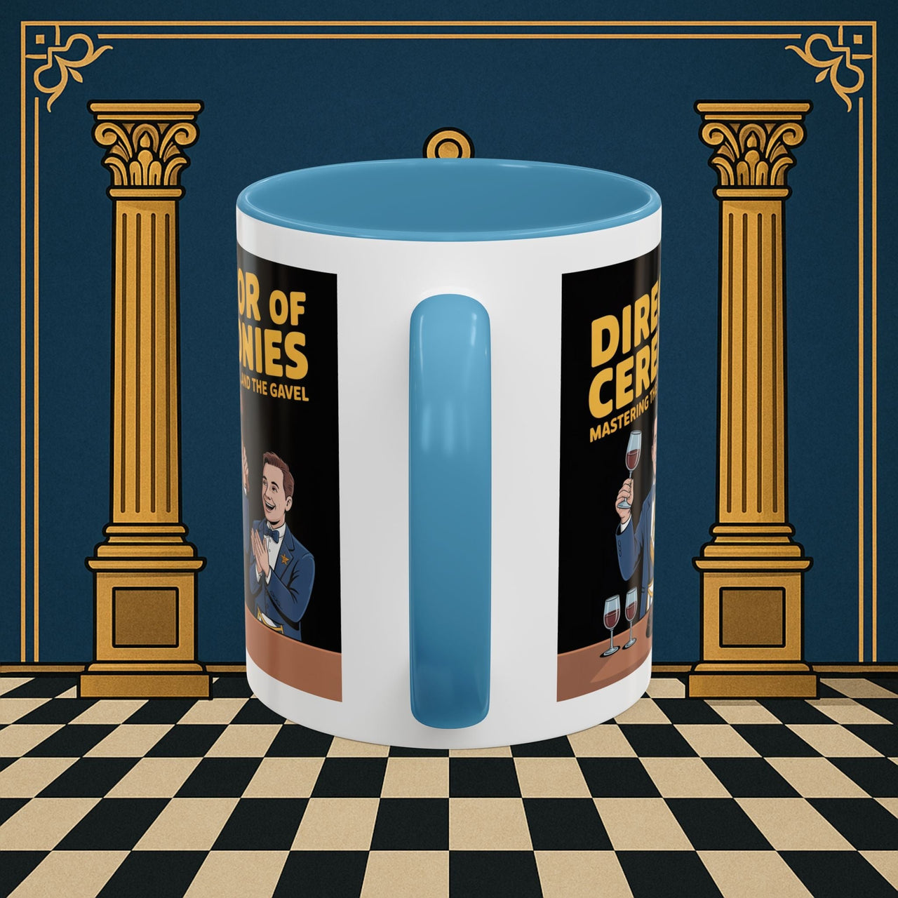 Premium Ready to Go Freemason Design | Accent Coloured 11oz Mug | Toastmaster's Triumph | Director of Ceremonies - Masonic Mugs