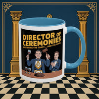 Premium Ready to Go Freemason Design | Accent Coloured 11oz Mug | Toastmaster's Triumph | Director of Ceremonies - Masonic Mugs