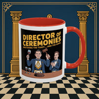 Premium Ready to Go Freemason Design | Accent Coloured 11oz Mug | Toastmaster's Triumph | Director of Ceremonies - Masonic Mugs
