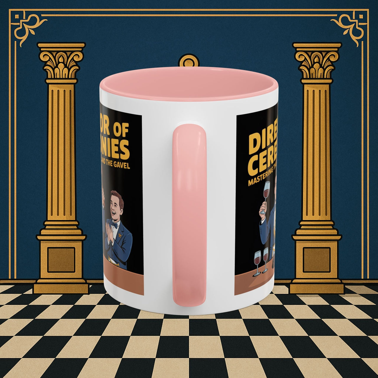 Premium Ready to Go Freemason Design | Accent Coloured 11oz Mug | Toastmaster's Triumph | Director of Ceremonies - Masonic Mugs