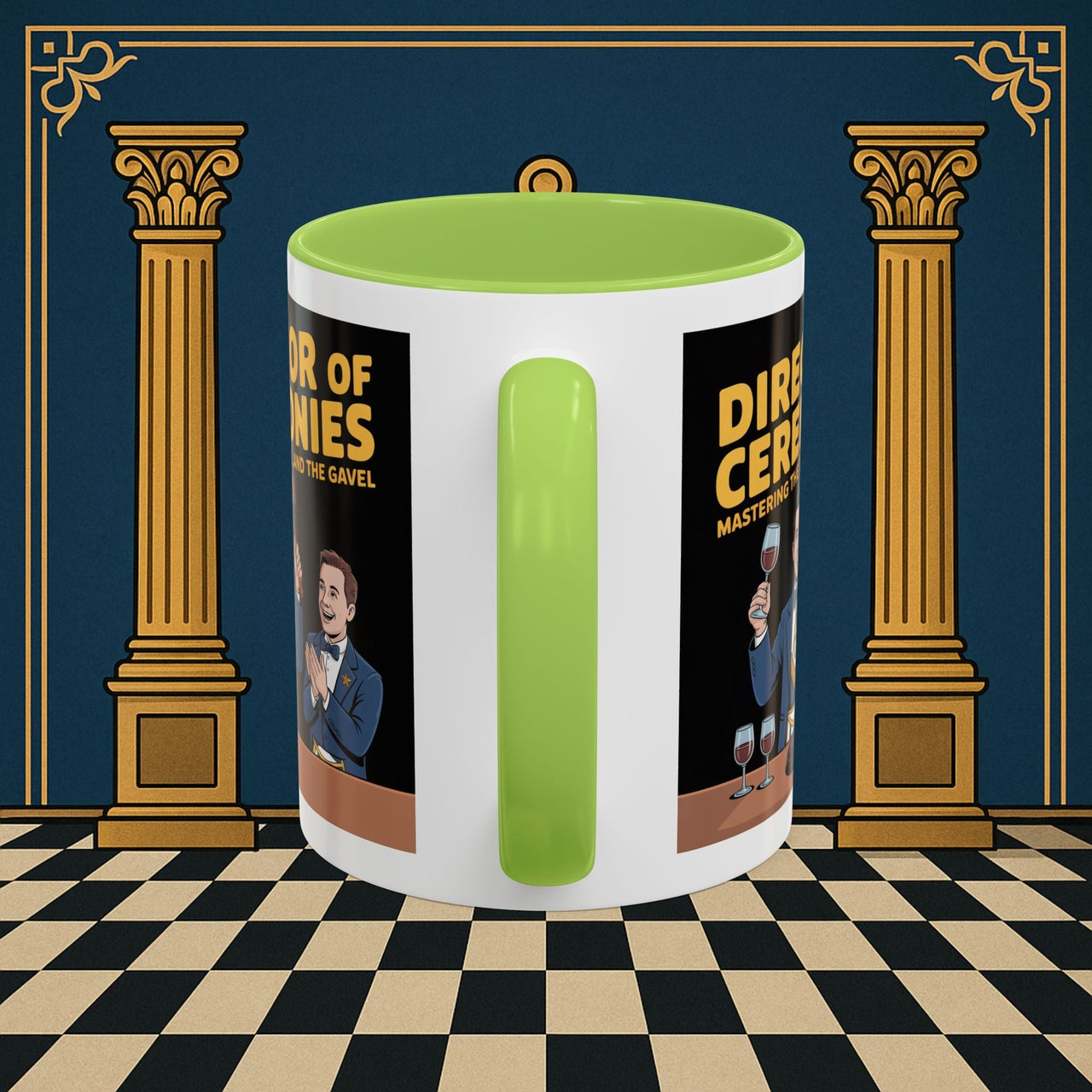 Premium Ready to Go Freemason Design | Accent Coloured 11oz Mug | Toastmaster's Triumph | Director of Ceremonies - Masonic Mugs