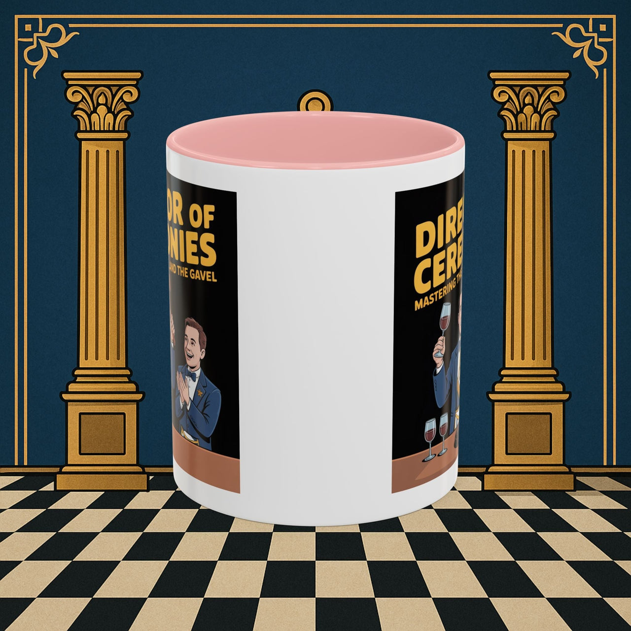 Premium Ready to Go Freemason Design | Accent Coloured 11oz Mug | Toastmaster's Triumph | Director of Ceremonies - Masonic Mugs