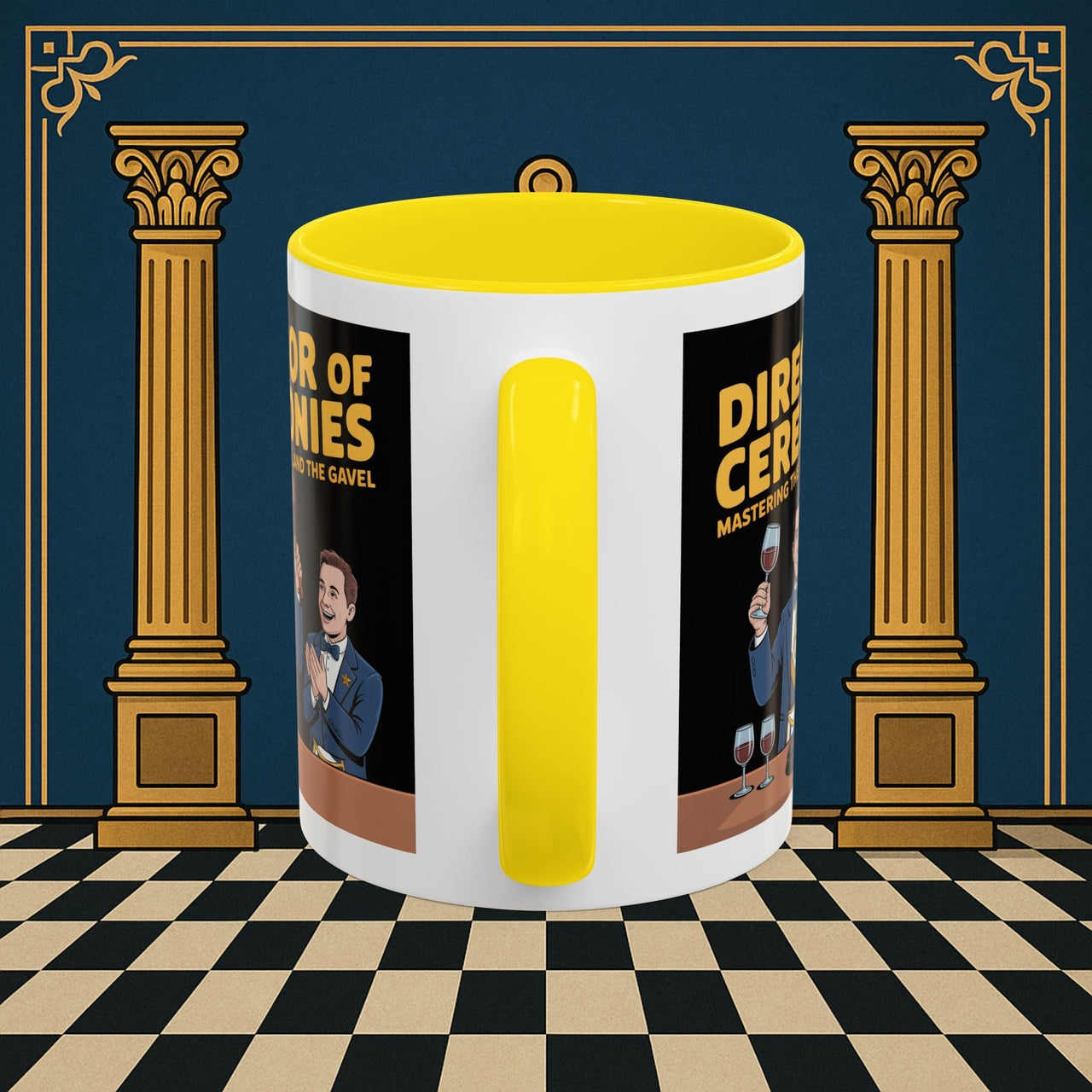Premium Ready to Go Freemason Design | Accent Coloured 11oz Mug | Toastmaster's Triumph | Director of Ceremonies - Masonic Mugs