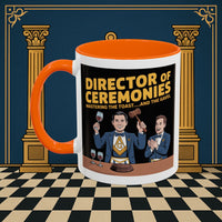 Premium Ready to Go Freemason Design | Accent Coloured 11oz Mug | Toastmaster's Triumph | Director of Ceremonies - Masonic Mugs