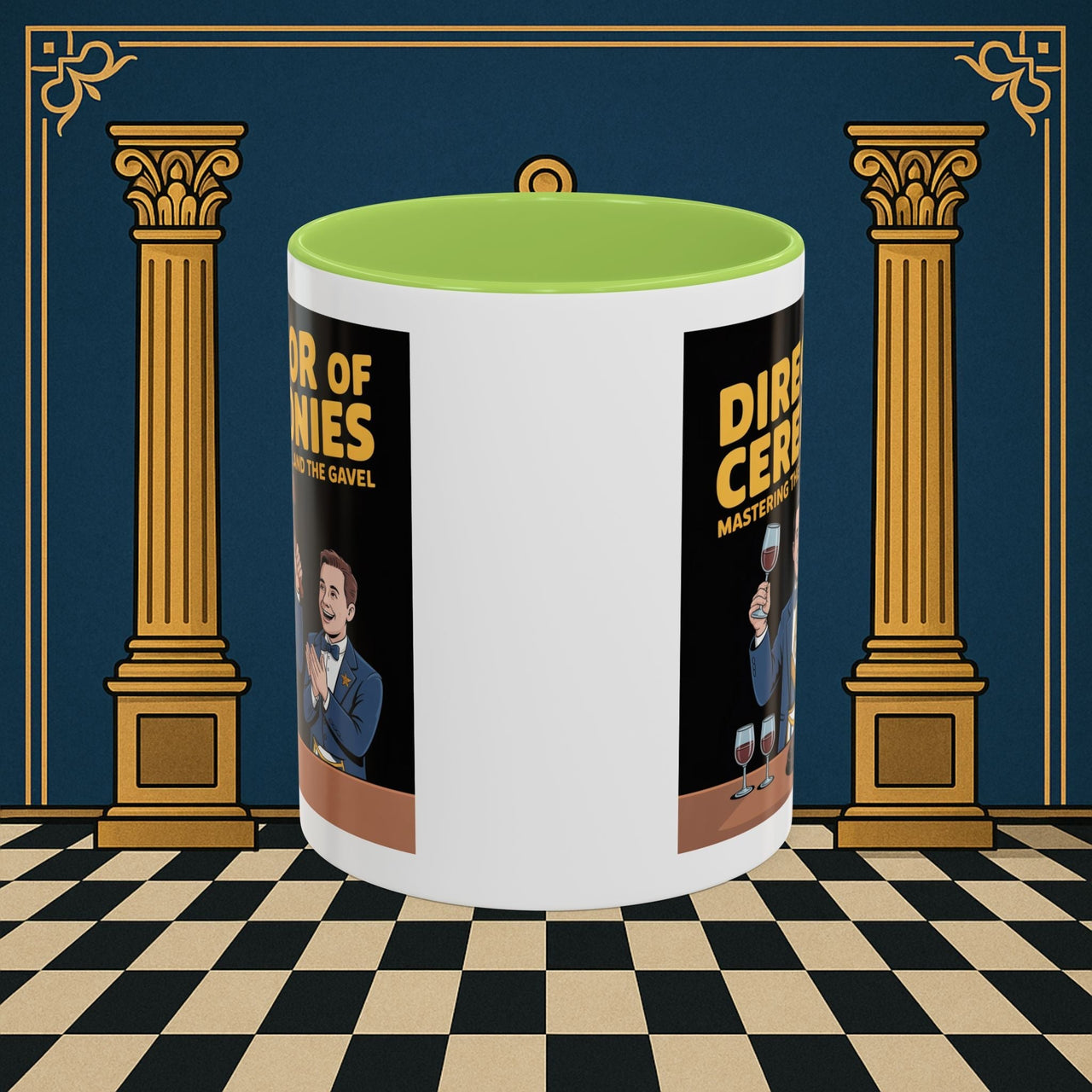 Premium Ready to Go Freemason Design | Accent Coloured 11oz Mug | Toastmaster's Triumph | Director of Ceremonies - Masonic Mugs