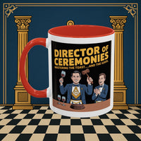 Premium Ready to Go Freemason Design | Accent Coloured 11oz Mug | Toastmaster's Triumph | Director of Ceremonies - Masonic Mugs