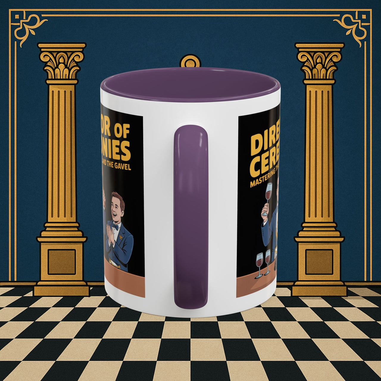 Premium Ready to Go Freemason Design | Accent Coloured 11oz Mug | Toastmaster's Triumph | Director of Ceremonies - Masonic Mugs