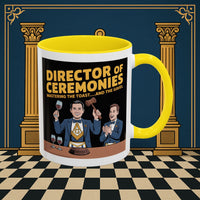 Premium Ready to Go Freemason Design | Accent Coloured 11oz Mug | Toastmaster's Triumph | Director of Ceremonies - Masonic Mugs