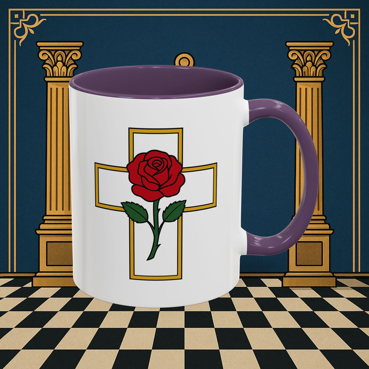 Premium Ready to Go Freemason Design | Crimson Cross | Rose Croix - Masonic Mugs