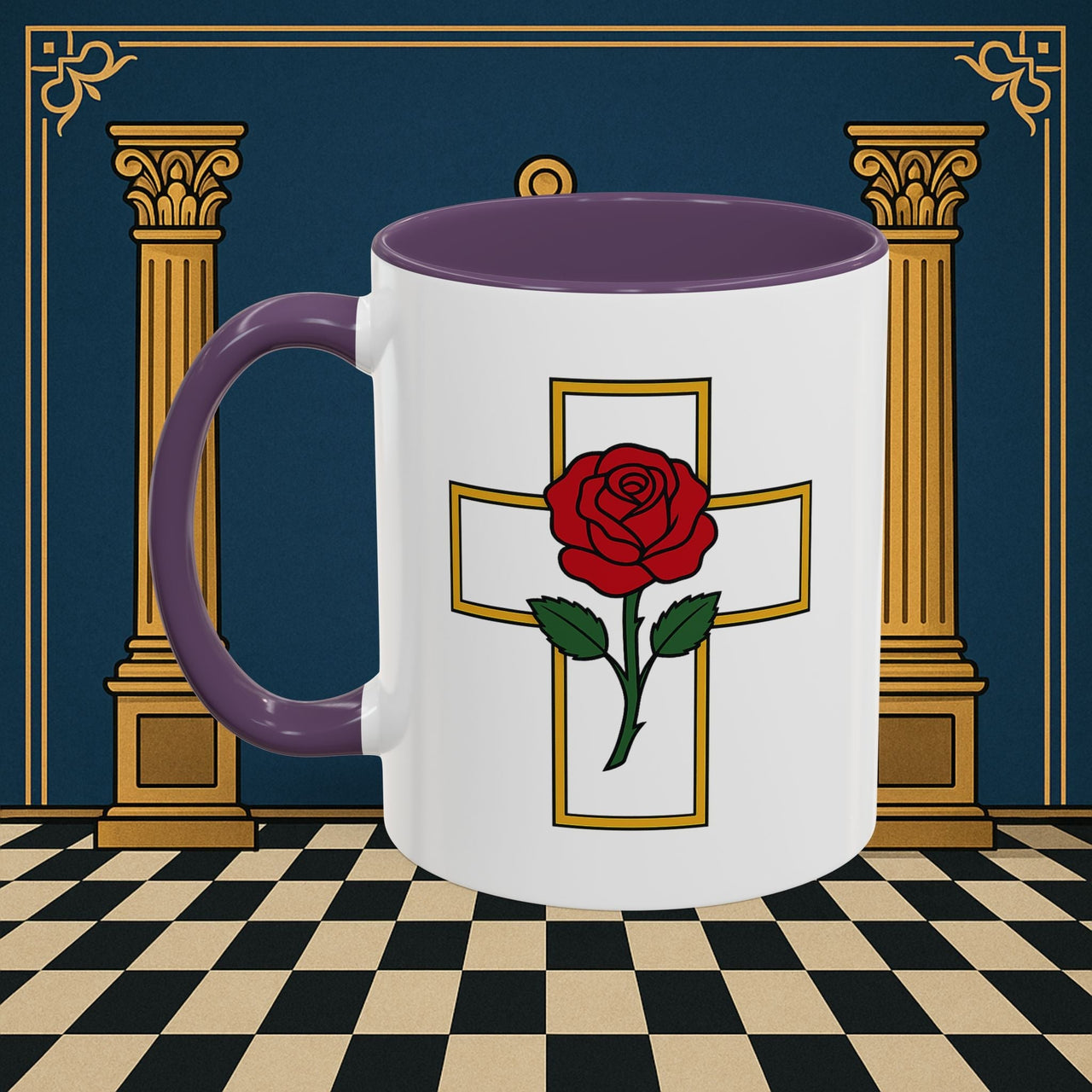 Premium Ready to Go Freemason Design | Crimson Cross | Rose Croix - Masonic Mugs