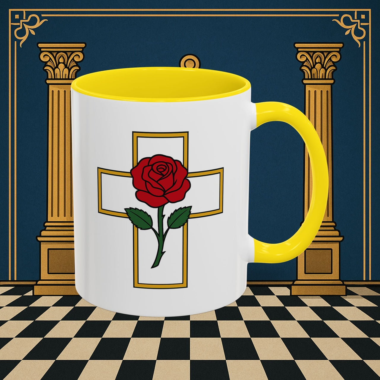Premium Ready to Go Freemason Design | Crimson Cross | Rose Croix - Masonic Mugs