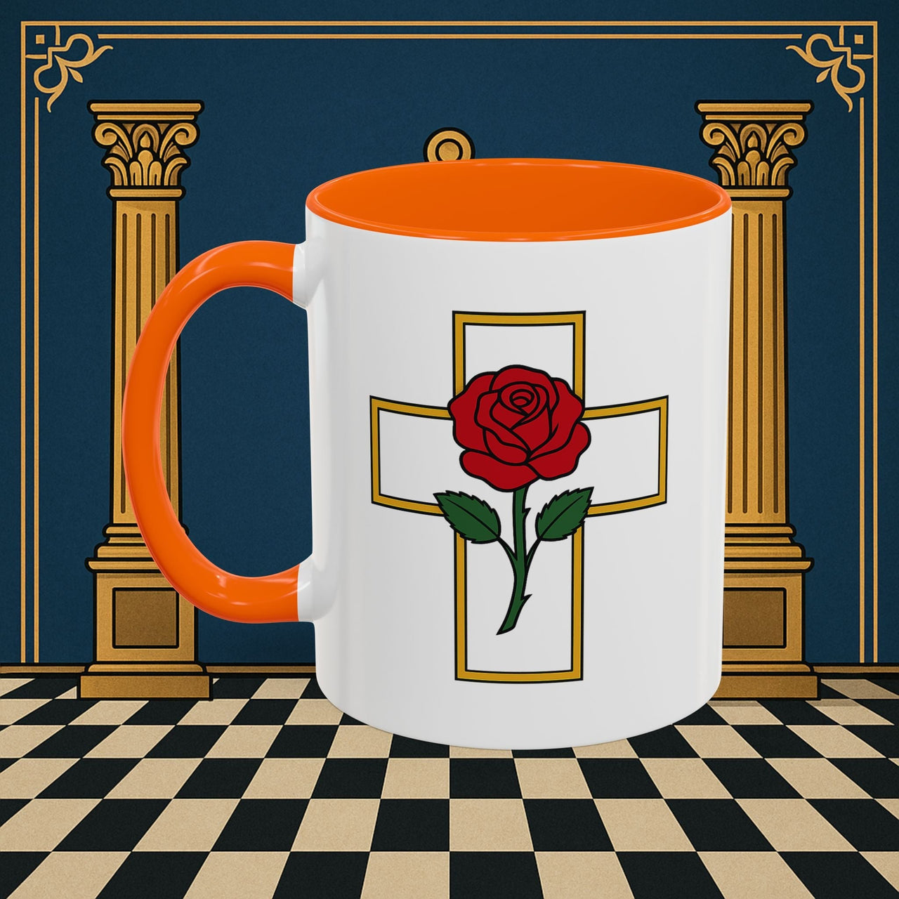 Premium Ready to Go Freemason Design | Crimson Cross | Rose Croix - Masonic Mugs