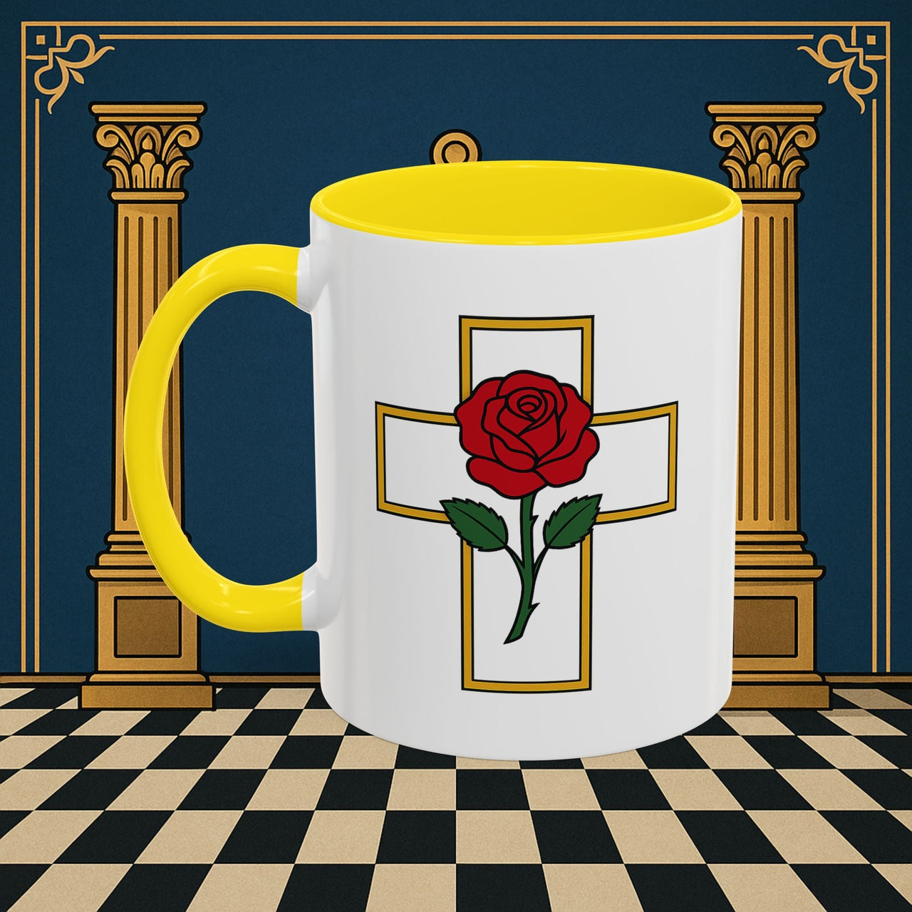 Premium Ready to Go Freemason Design | Crimson Cross | Rose Croix - Masonic Mugs