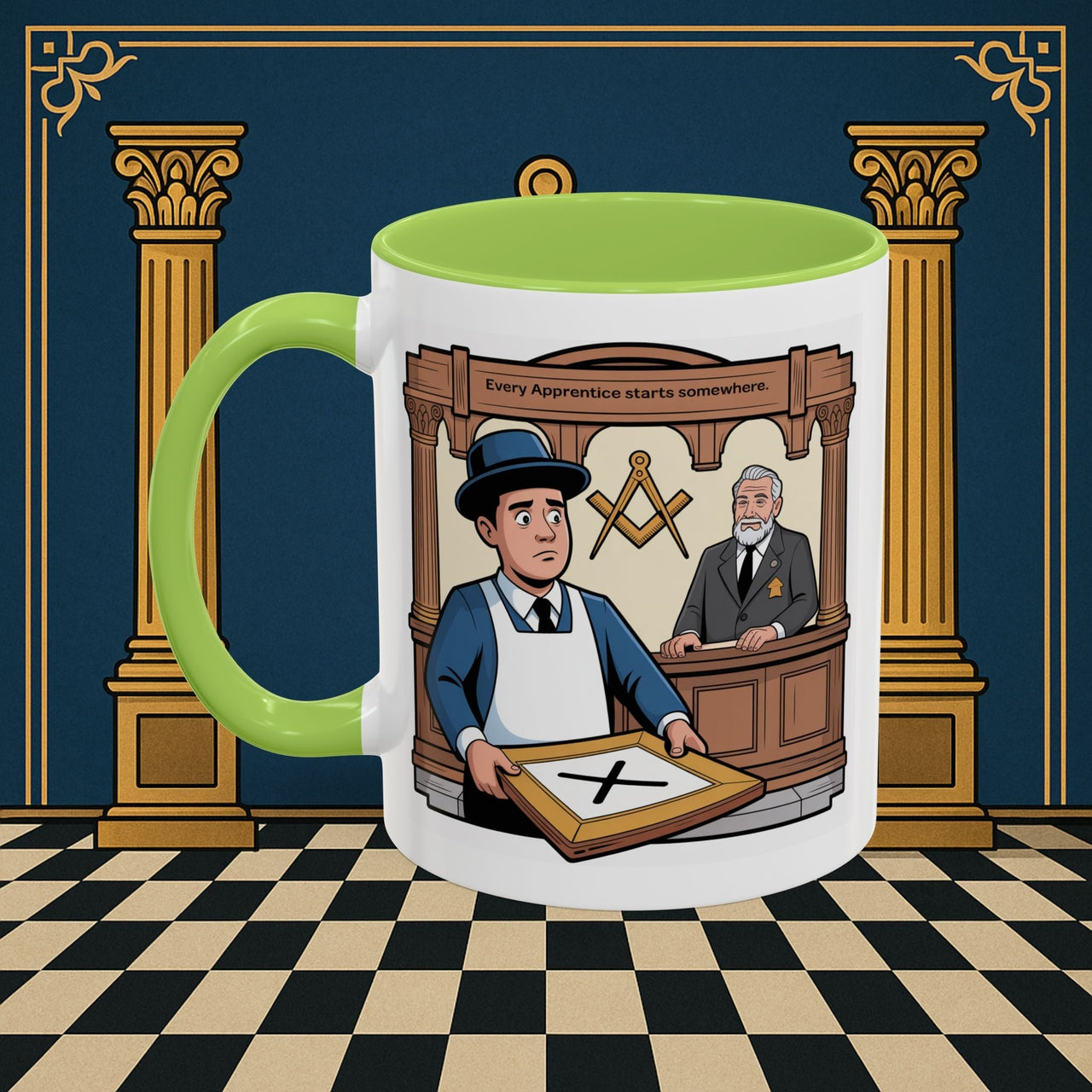 Premium Ready to Go Freemason Design | Entered Apprentice Every Apprentice Starts Somewhere - Masonic Mugs