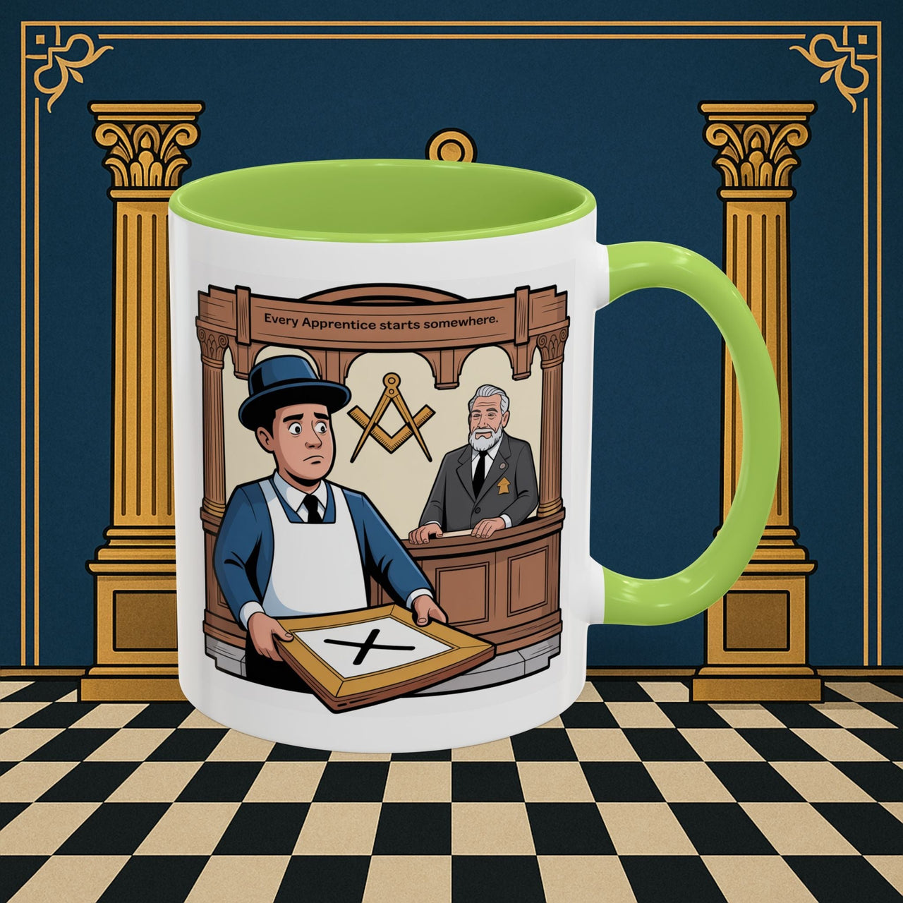 Premium Ready to Go Freemason Design | Entered Apprentice Every Apprentice Starts Somewhere - Masonic Mugs