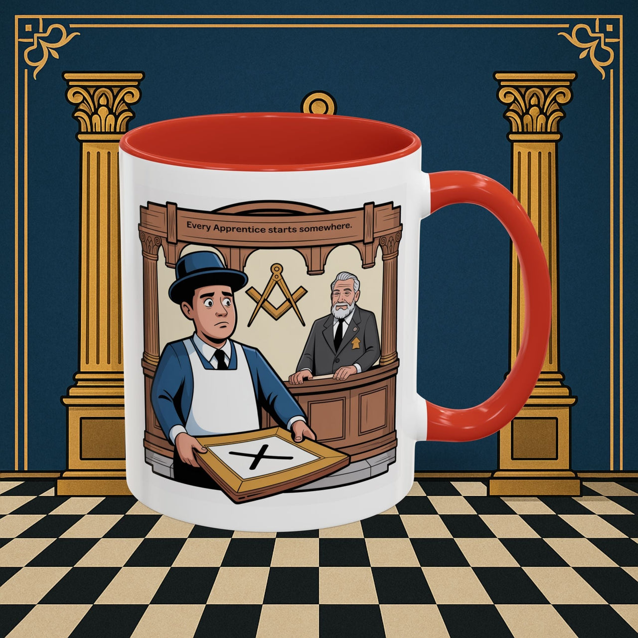 Premium Ready to Go Freemason Design | Entered Apprentice Every Apprentice Starts Somewhere - Masonic Mugs
