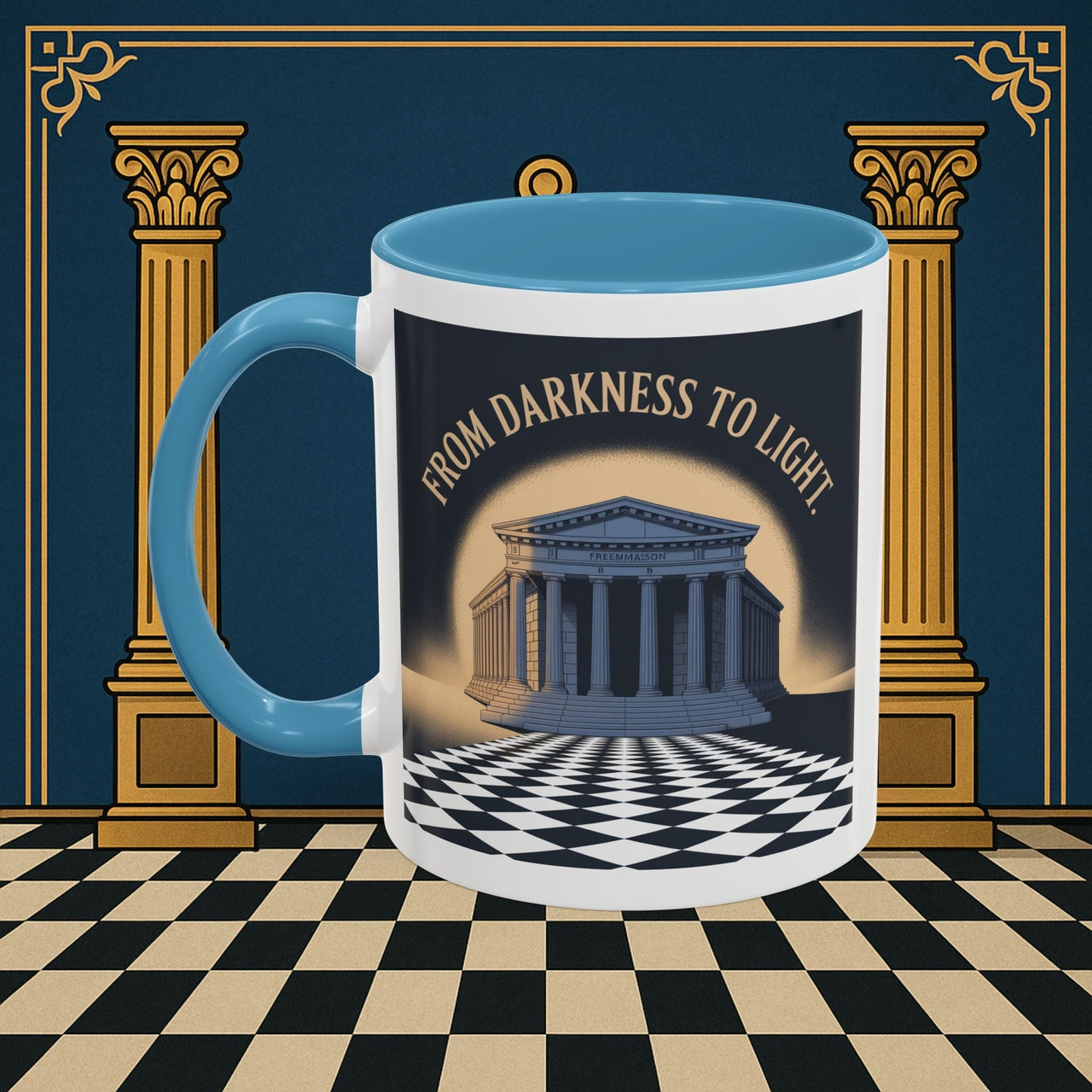 Premium Ready to Go Freemason Design | Entered Apprentice From Darkness to Light - Masonic Mugs