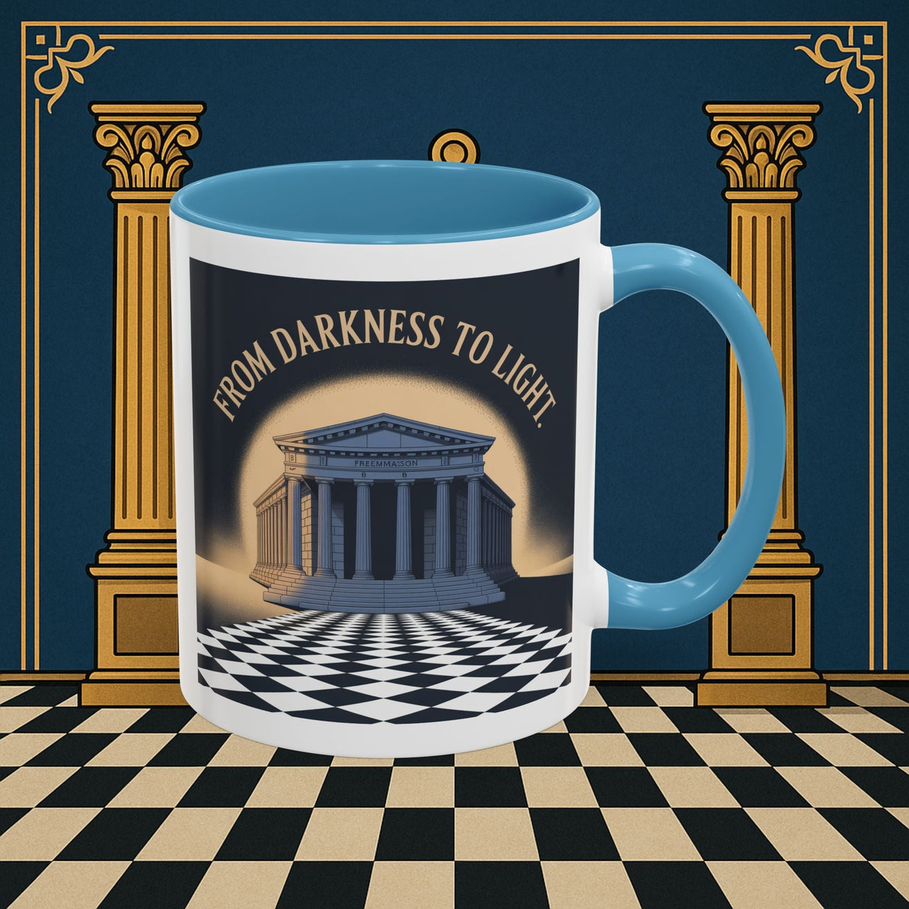 Premium Ready to Go Freemason Design | Entered Apprentice From Darkness to Light - Masonic Mugs