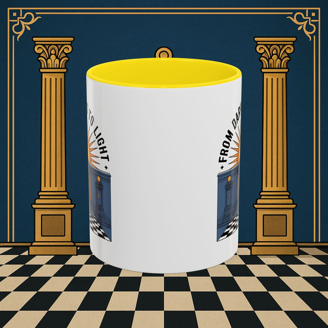 Premium Ready to Go Freemason Design | Entered Apprentice From Darkness to Light - Masonic Mugs