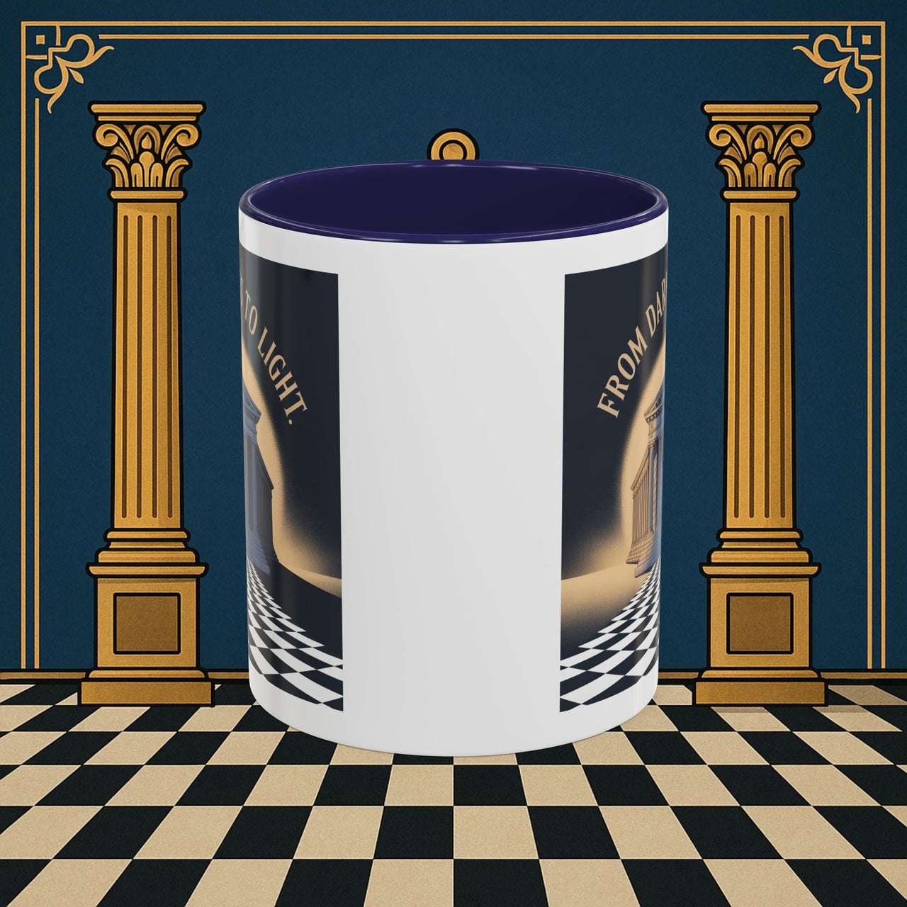 Premium Ready to Go Freemason Design | Entered Apprentice From Darkness to Light - Masonic Mugs