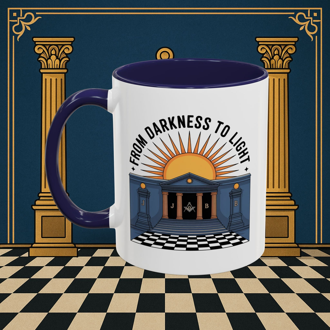 Premium Ready to Go Freemason Design | Entered Apprentice From Darkness to Light - Masonic Mugs