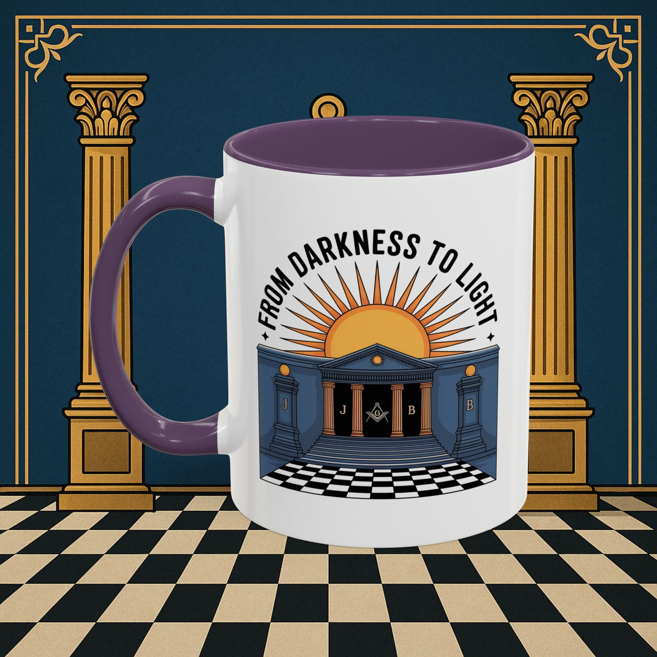 Premium Ready to Go Freemason Design | Entered Apprentice From Darkness to Light - Masonic Mugs