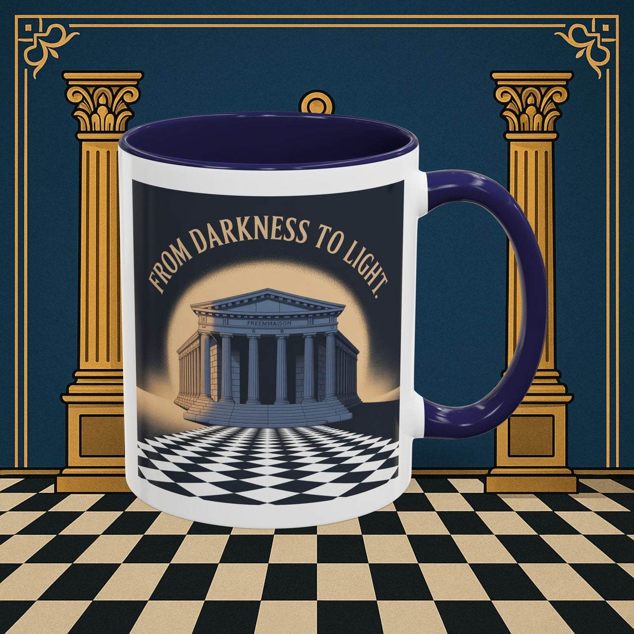Premium Ready to Go Freemason Design | Entered Apprentice From Darkness to Light - Masonic Mugs