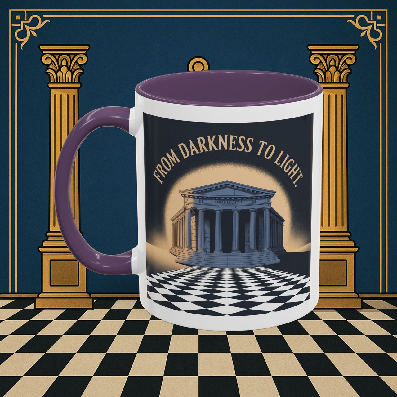 Premium Ready to Go Freemason Design | Entered Apprentice From Darkness to Light - Masonic Mugs