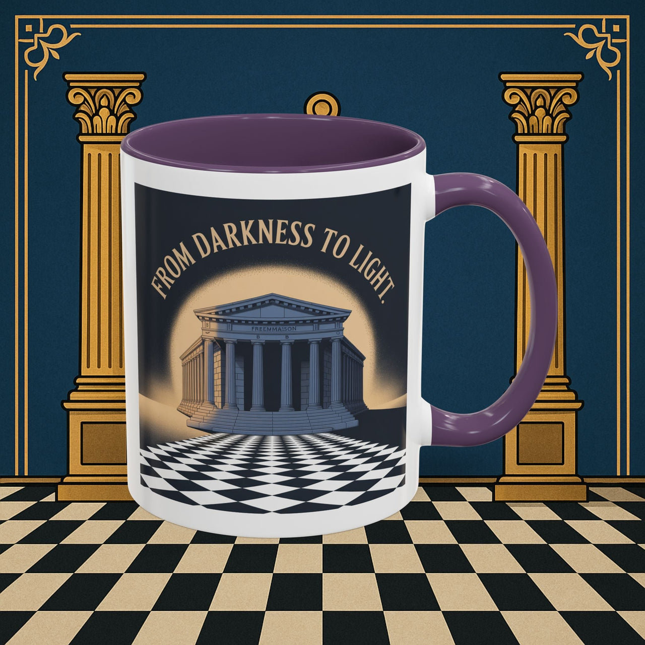 Premium Ready to Go Freemason Design | Entered Apprentice From Darkness to Light - Masonic Mugs