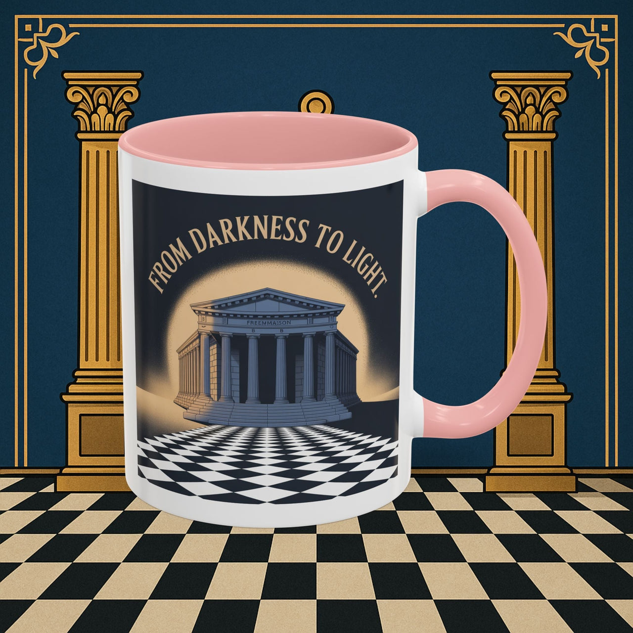 Premium Ready to Go Freemason Design | Entered Apprentice From Darkness to Light - Masonic Mugs