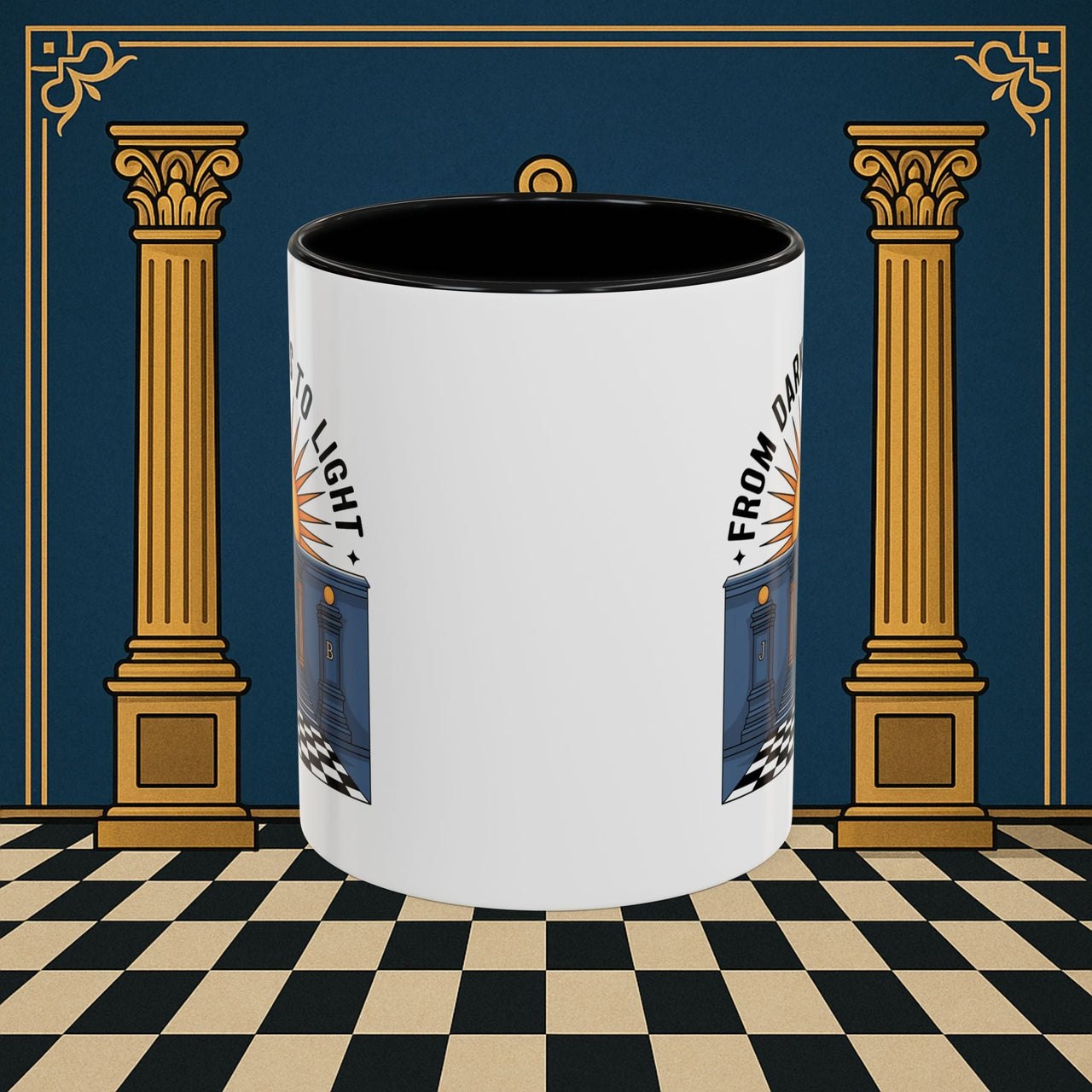 Premium Ready to Go Freemason Design | Entered Apprentice From Darkness to Light - Masonic Mugs