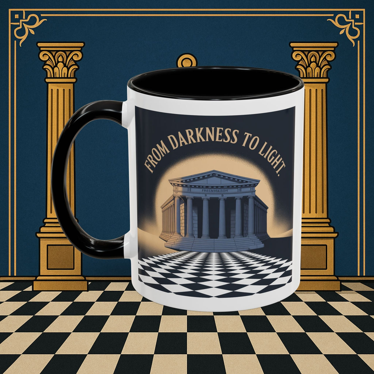 Premium Ready to Go Freemason Design | Entered Apprentice From Darkness to Light - Masonic Mugs