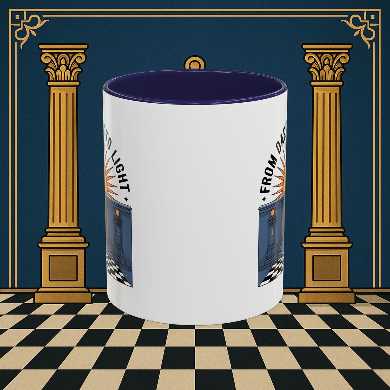 Premium Ready to Go Freemason Design | Entered Apprentice From Darkness to Light - Masonic Mugs