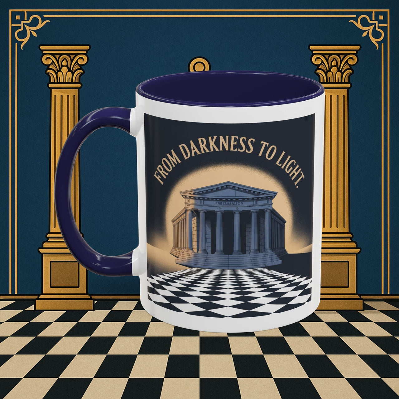 Premium Ready to Go Freemason Design | Entered Apprentice From Darkness to Light - Masonic Mugs