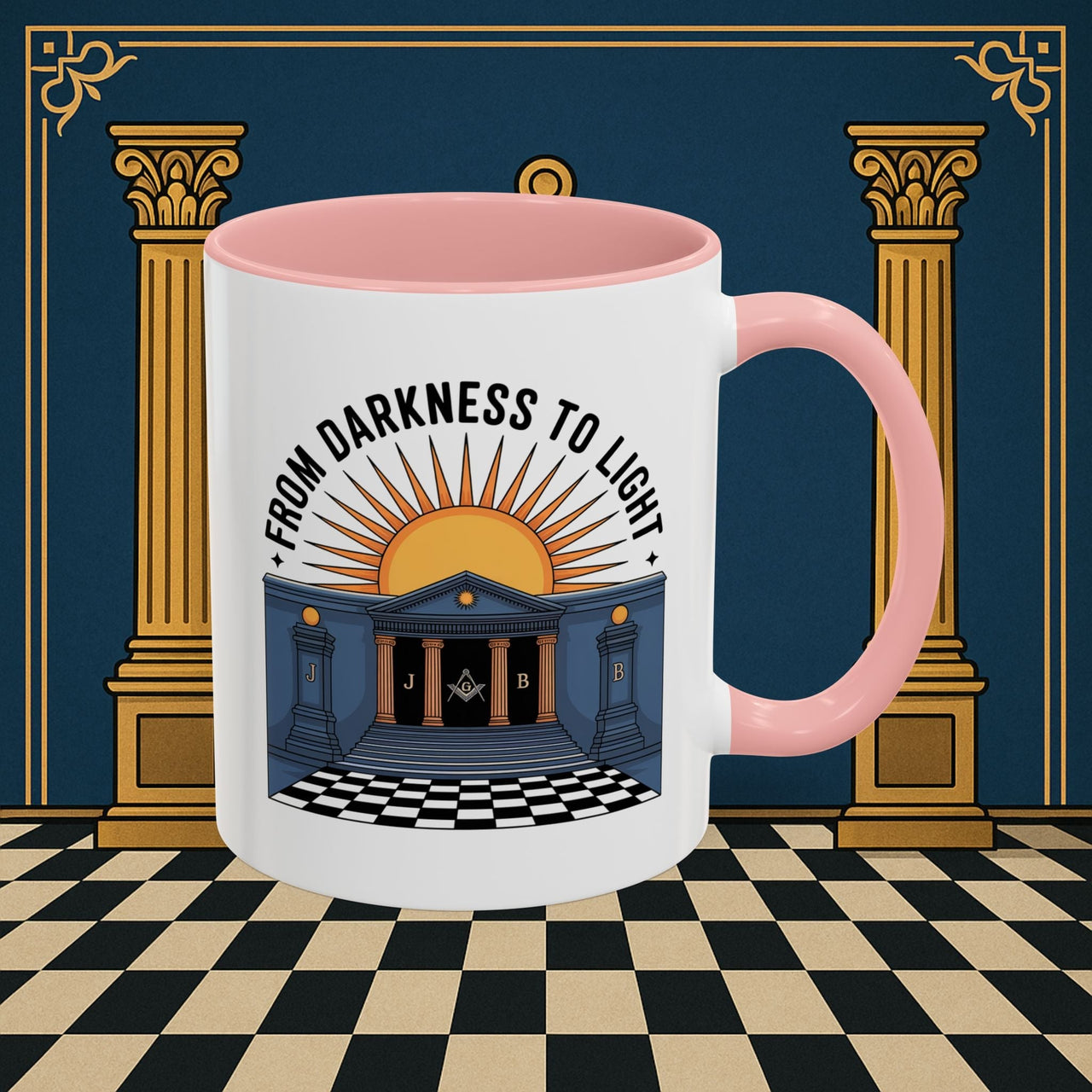 Premium Ready to Go Freemason Design | Entered Apprentice From Darkness to Light - Masonic Mugs