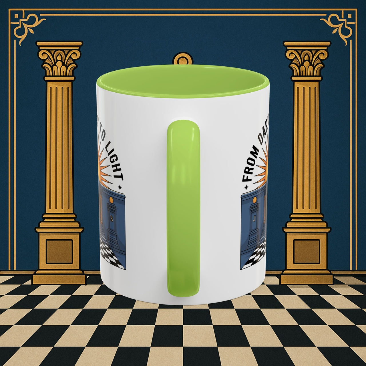 Premium Ready to Go Freemason Design | Entered Apprentice From Darkness to Light - Masonic Mugs