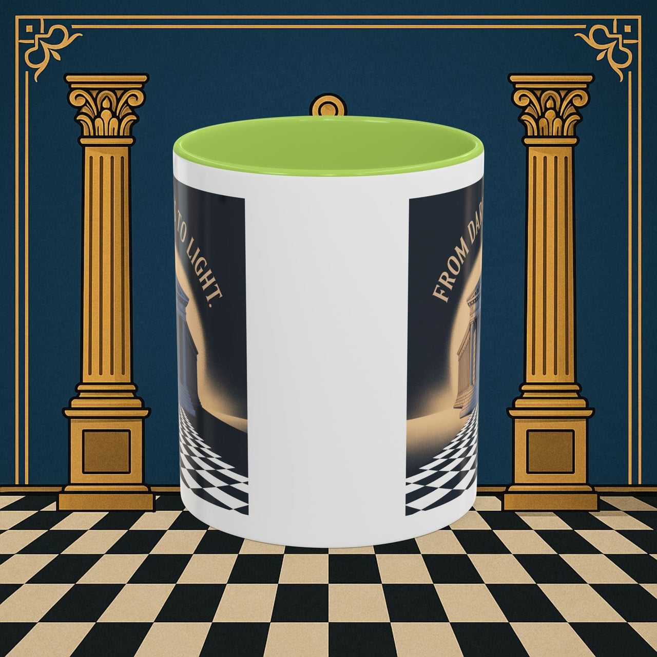 Premium Ready to Go Freemason Design | Entered Apprentice From Darkness to Light - Masonic Mugs
