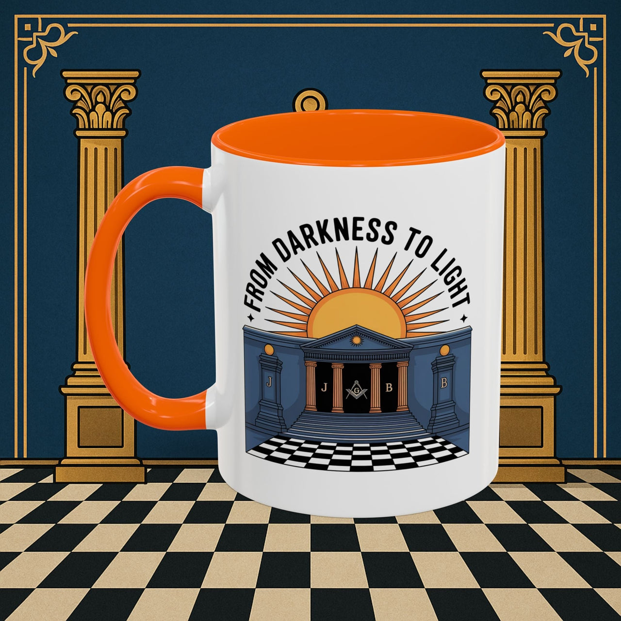 Premium Ready to Go Freemason Design | Entered Apprentice From Darkness to Light - Masonic Mugs