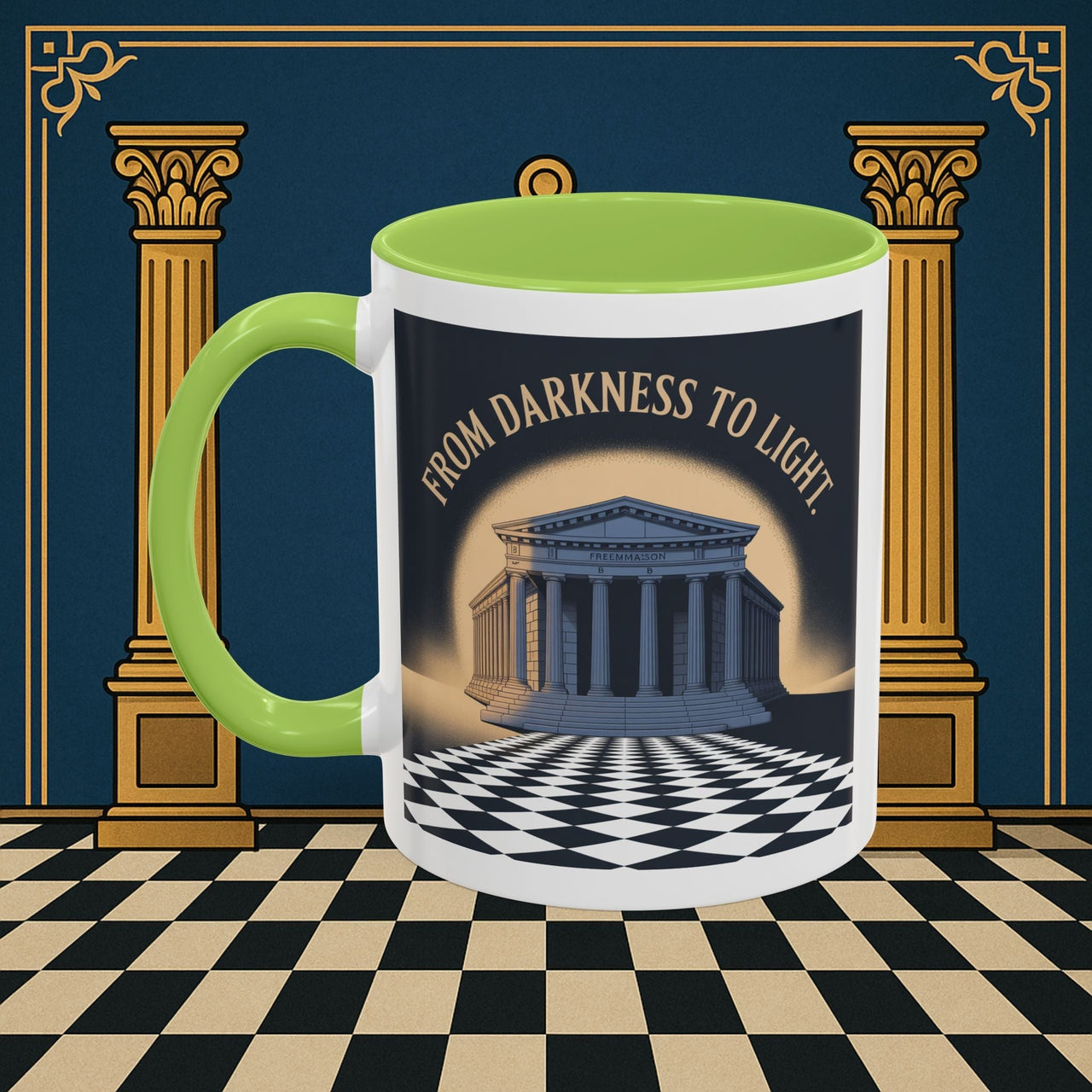 Premium Ready to Go Freemason Design | Entered Apprentice From Darkness to Light - Masonic Mugs