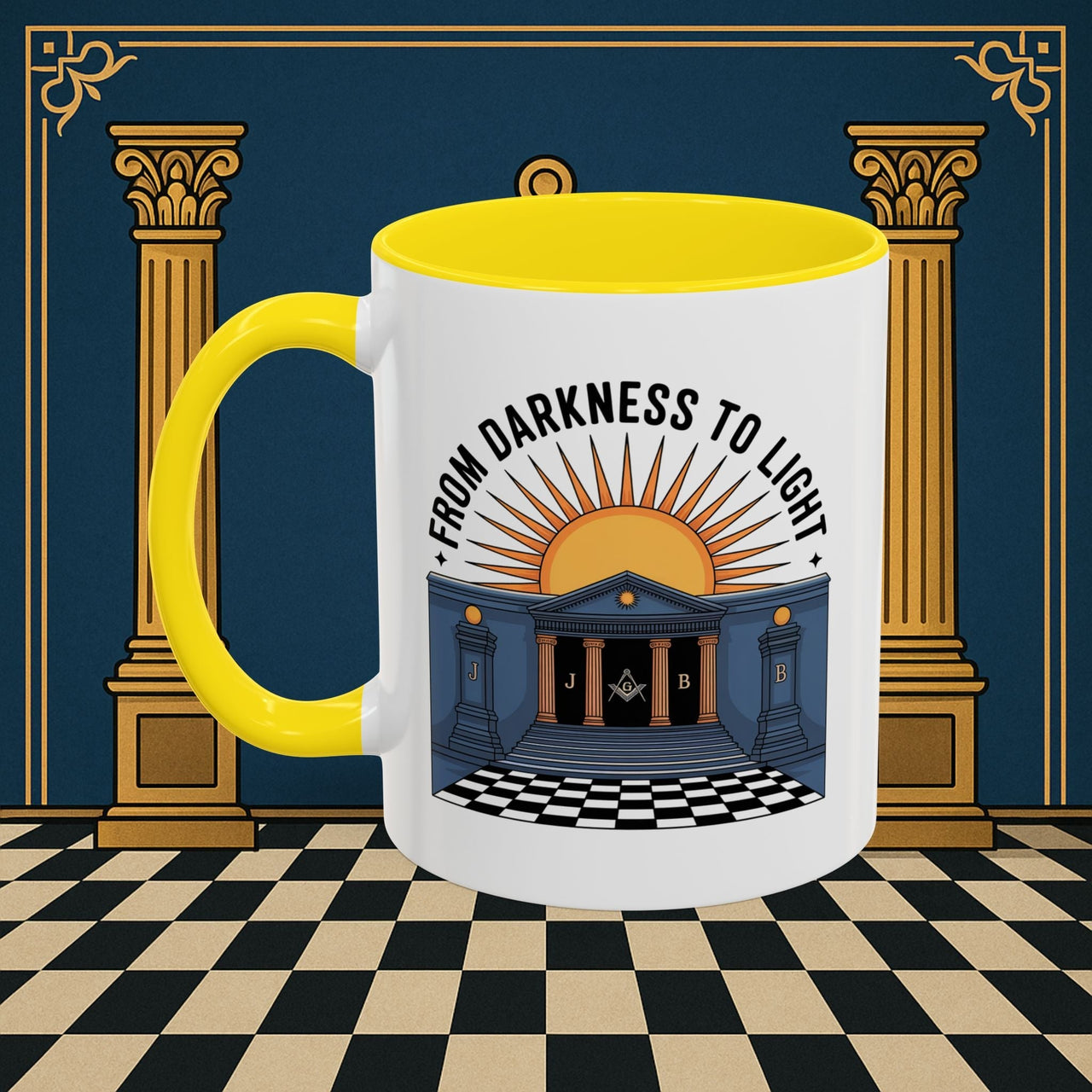 Premium Ready to Go Freemason Design | Entered Apprentice From Darkness to Light - Masonic Mugs